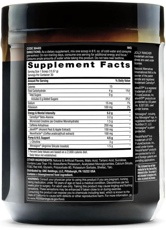 Beyond Raw Lit | Clinically Dosed Pre-Workout Powder | Contains Caffeine, L-Citruline, And Beta-Alanine, Nitrix Oxide And Preworkout Supplement | Jolly Rancher Watermelon | 30 Servings