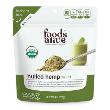 Foods Alive | Organic Hulled Hemp Seeds | 8 Oz