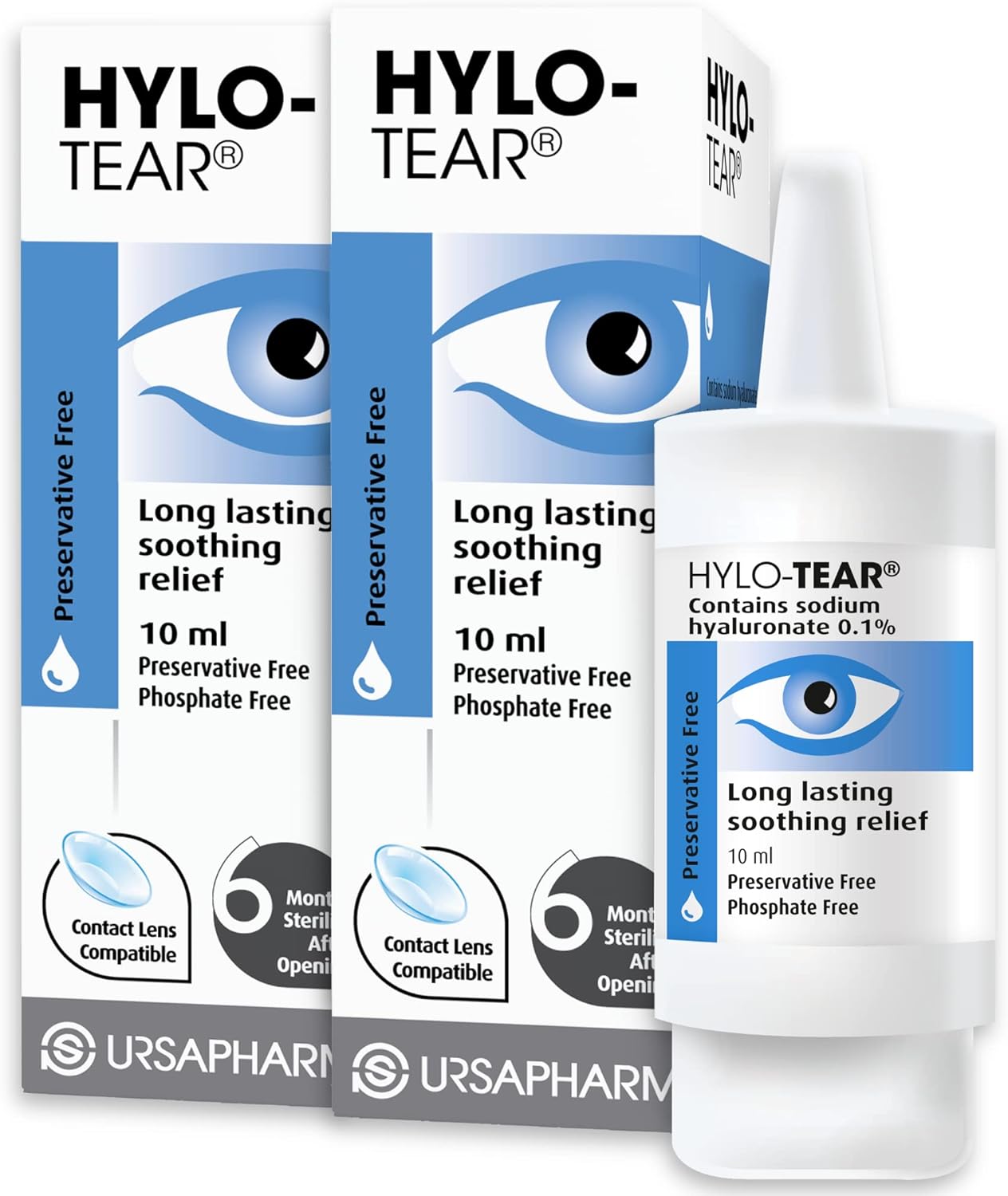 Hylo Tear - Double Pack – Preservative Free Eyedrops – Sodium Hyluronate 0.1%- Eye Drops To Lubricate Dry Eyes – 2X10Ml