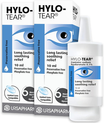 Hylo Tear - Double Pack – Preservative Free Eyedrops – Sodium Hyluronate 0.1%- Eye Drops To Lubricate Dry Eyes – 2X10Ml