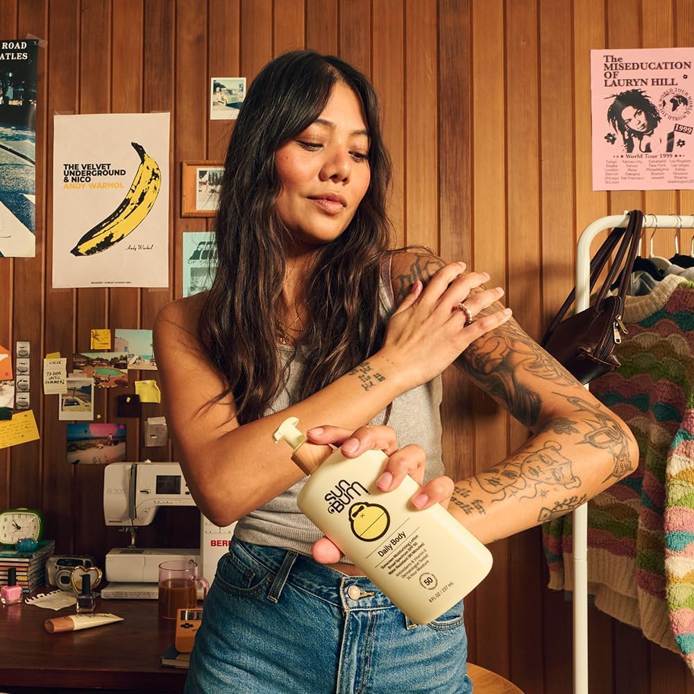 Sun Bum Daily Spf 50 Sunscreen Body Lotion - Broad Spectrum Moisturizing Sunscreen With Vitamin E - Vegan And Hawaii 104 Act Compliant (Without Octinoxate & Oxybenzone) - Dermatologist Tested - 8 Oz : Beauty & Personal Care