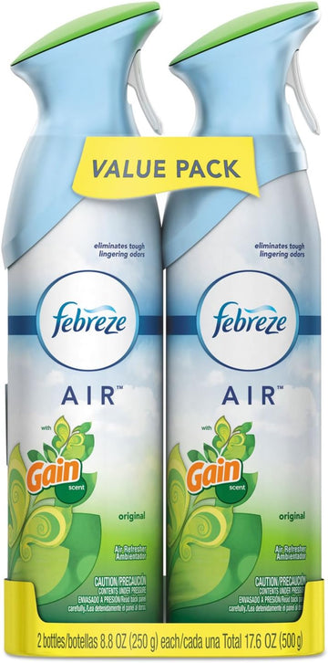 Febreze 97810 Air, Gain Original, 8.8 Oz Aerosol, 2/Pack, 6 Pack/Carton