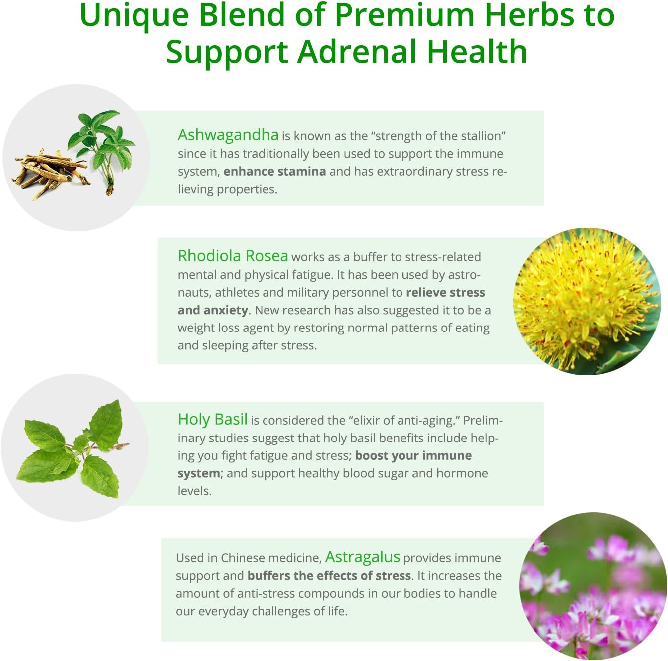 Adrenal Fatigue Support Supplement With Premium Rhodiola Rosea Herb Extract, L-Tyrosine, Panax Ginseng, Holy Basil - Ps Cortisol Gland Complex For Health Insufficiency Calm Energy Response