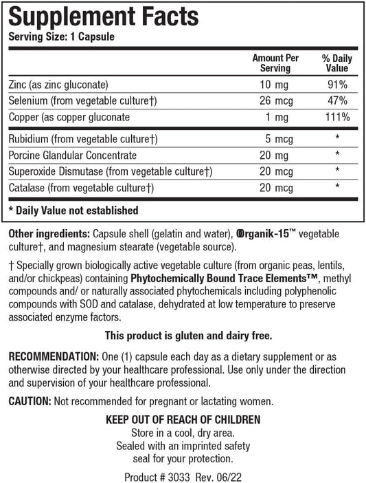 Biotics Research Gta-Forte® – Endocrine Glands Support, Promotes Optimal Hormonal Balance. Contains Porcine Glandular, Phytochemically Bound Trace Elements™ Zinc, Selenium, Copper, Rubidium 90 Caps