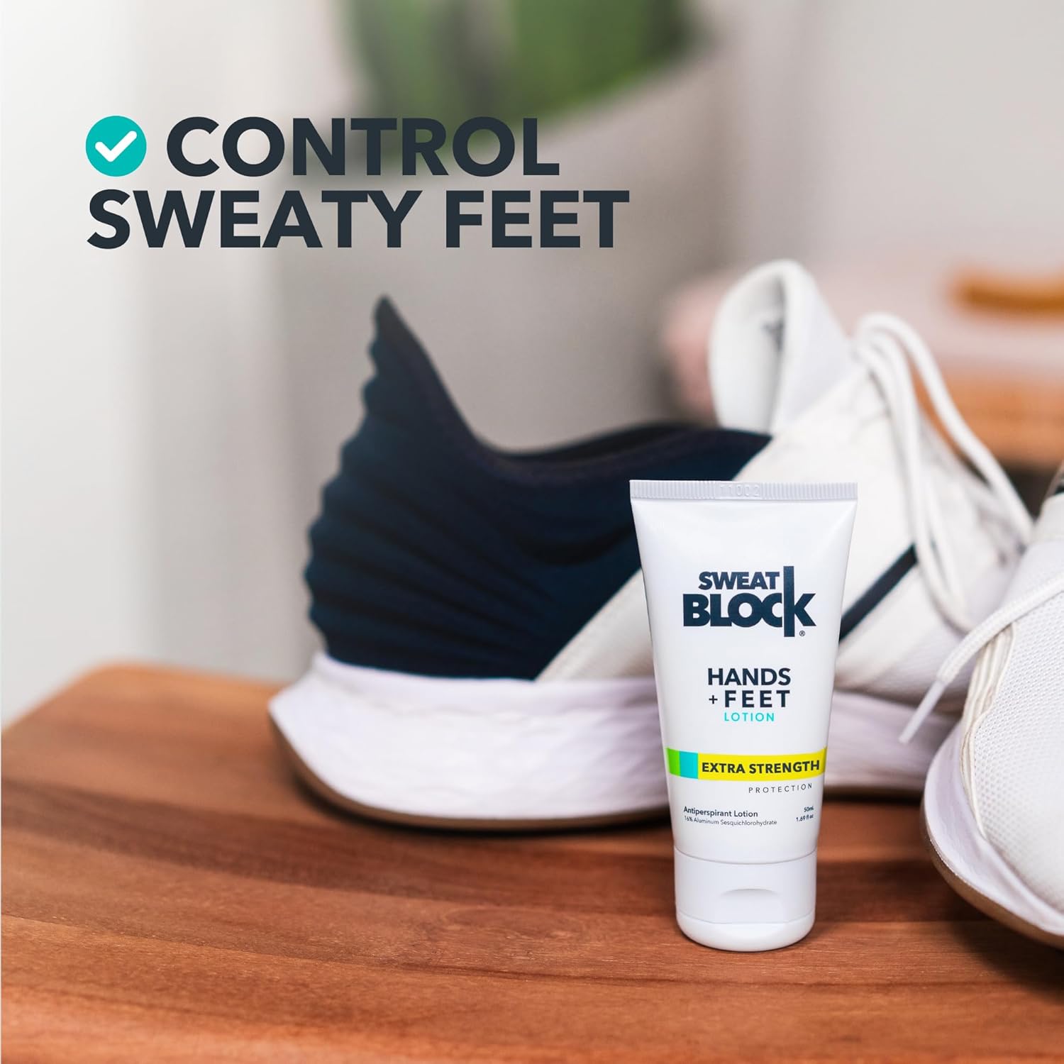 Sweatblock Antiperspirant Lotion For Hands & Feet, Proven To Reduce Excessive Sweating, Reduce Hand & Foot Sweat & Smelly Feet, Safe Effective, Fda Compliant Anti Sweat Lotion For Women & Men 50 Ml
