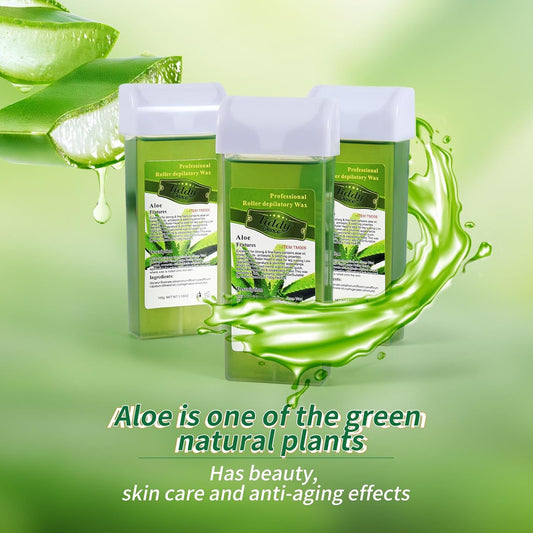 Roll-On Wax Waxing Kit For Sensitive Skin - Wax Roller For Larger Areas At Home