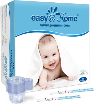 Easy@Home Ovulation Test Predictor Kit : Accurate Fertility Test For Women (Width Of 5Mm), Fertility Monitor Test Strips, 50 Lh Strips With 50 Urine Cups