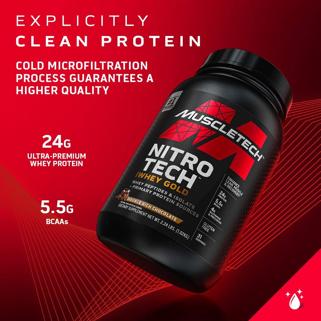 Whey Protein Powder | MuscleTech Nitro-Tech Whey Gold Protein Isolate