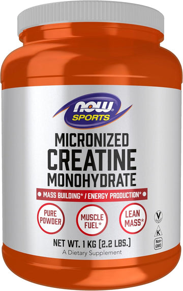 Now Sports Nutrition, Micronized Creatine Powder 500 G, Mass Building*/Energy Production*, 1 Kg