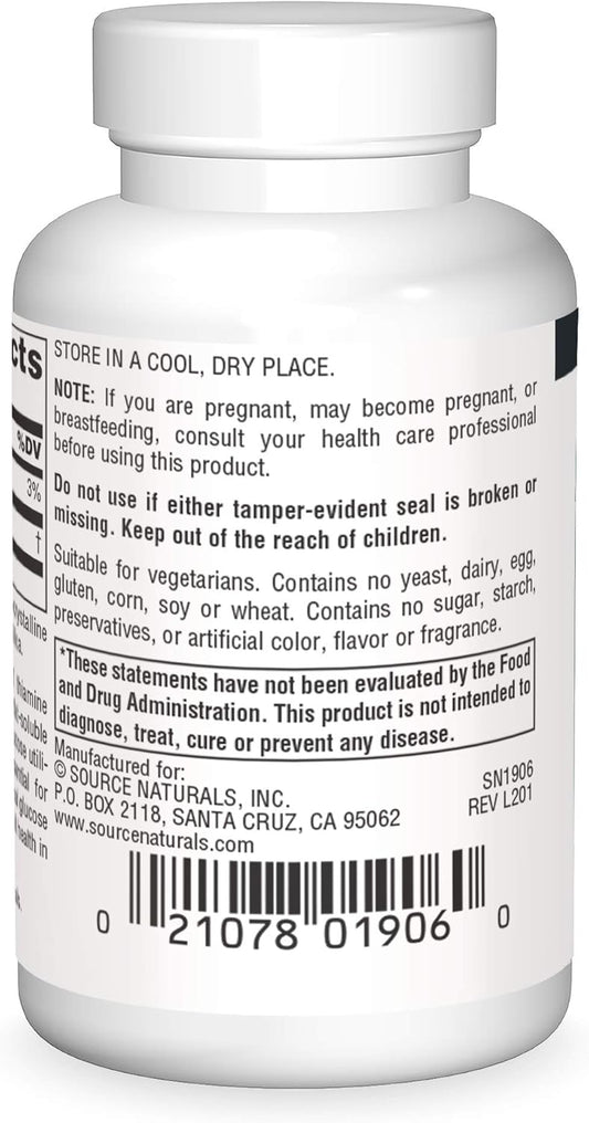 Source Naturals Benfotiamine 150Mg Fat Soluble Vitamin B-1 (Thiamine) Supplement Supports Circulation, Nervous System, Metabolism, Healthy Blood Sugar Levels & Metabolism - - 60 Tablets