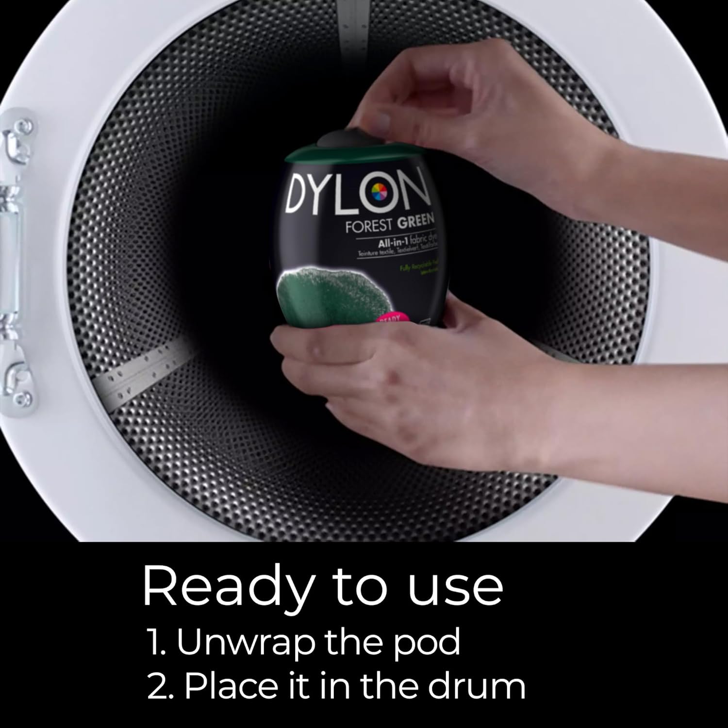 DYLON Washing Machine Fabric Dye Pod for Clothes & Soft Furnishings, 350g β Forest Green : Amazon.co.uk: Grocery