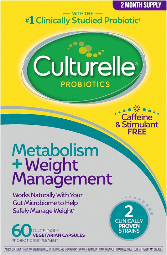 Culturelle Healthy Metabolism + Weight Management Probiotic Capsules (Ages 18+) – 60 Count – Helps Safely Manage Weight & Promote The Metabolism Of Fats, Carbs & Proteins – Caffeine & Stimulant Free