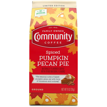 Community Coffee Spiced Pumpkin Pecan Pie Flavored, Medium Roast Ground Coffee, 11 Ounce Bag (Pack Of 1)