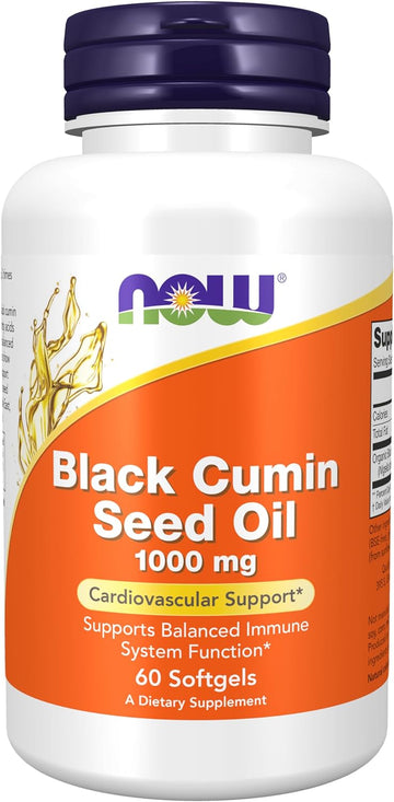 Now Foods Supplements, Black Cumin Seed Oil, 1,000 Mg, Cardiovascular Support*, 60 Softgels
