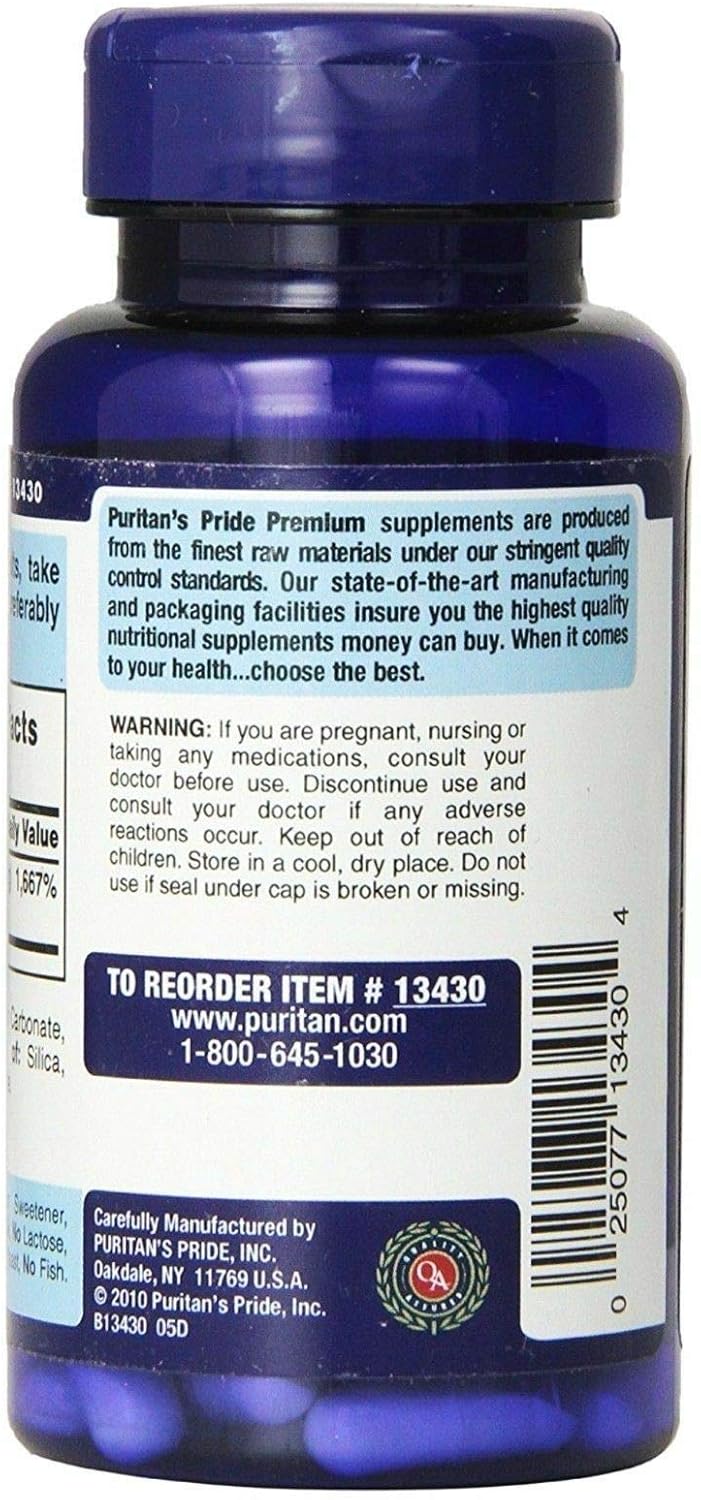 Puritan's Pride Vitamin Capsules, Super Biotin, 5000 Mcg, 60 Count, 60 Count : Health & Household