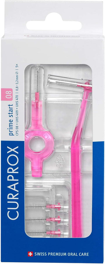 Curaprox Interdentalbürsten-Set Cps 06 Prime Start, Starterset Mit 5 Bürsten, 2 Verschiedene Halter, Türkis, 0.6 Mm Durchmesser, 2.2 Mm Wirksamkeit