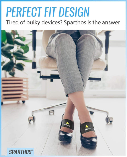 Sparthos Plantar Fasciitis Support - Arch Compression Brace - Foot Feet Brace, Ankle Pain Relief, Night Splint - Planter Plantars Fascitis Faciatis - For Men And Women (Gray-M)