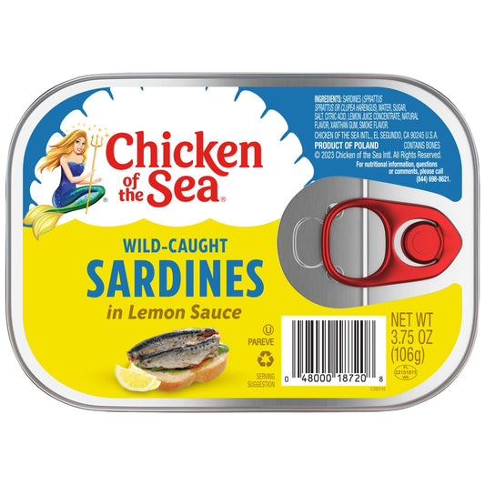 Chicken Of The Sea Sardines In Lemon Sauce, Wild Caught, 3.75-Ounce Cans (Pack Of 18)