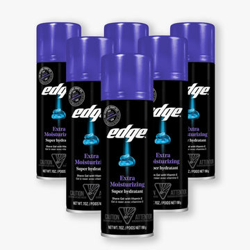 Edge Extra Moisturizing Shave Gel for Men, 7oz (6 Pack)