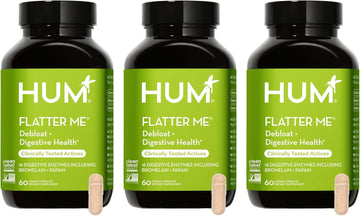 Hum Flatter Me Digestive Enzymes Bloating Supplement - Fast-Acting Bloat Relief For Digestive Health, Debloating Multi Enzyme, Bloat Pills, Anti Bloat Pills, Vegan 180 Servings