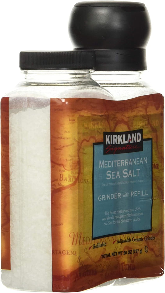 Kirkland Signature Mediterranean Sea Salt Spice Adjustable Grinder + Refill 737G