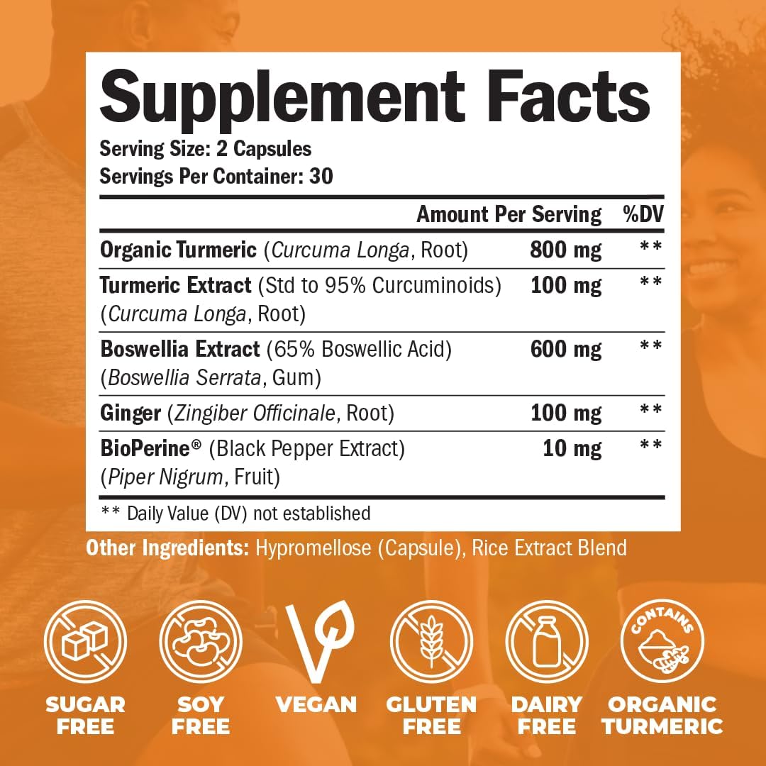 Vimerson Health Glucosamine Chondroitin MSM + Turmeric Boswellia Ginger Bundle. Occasional Joint Discomfort Relief, Balanced Inflammation, Strong Cartilage and Tissue Support, Antioxidant Properties : Health & Household