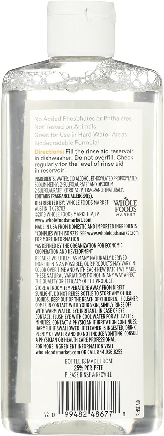 365 By Whole Foods Market, Rinse Aid Dishwasher Automatic Wild Orange, 8 Fl Oz