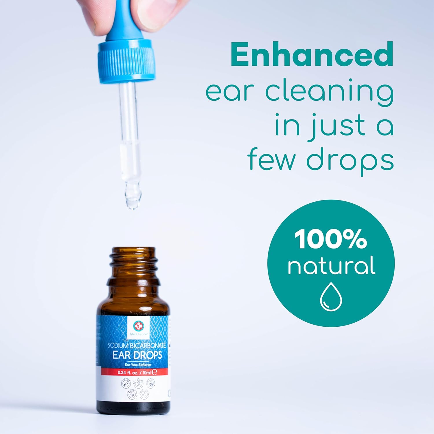 Medi Grade Quick-Action Sodium Bicarbonate Ear Drops for Wax Removal and Blocked Ears, 10ml - Ear Wax Removal Drops Dissolve and Remove Earwax for Clean Ears - Natural Bicarbonate of Soda Ear Drops : Amazon.co.uk: Health & Personal Care