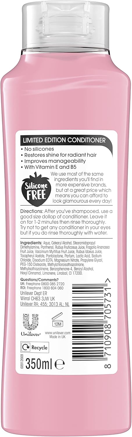 Alberto Balsam Strawberries & Cream Conditioner 6 X 350 Ml (Pack Of 3)