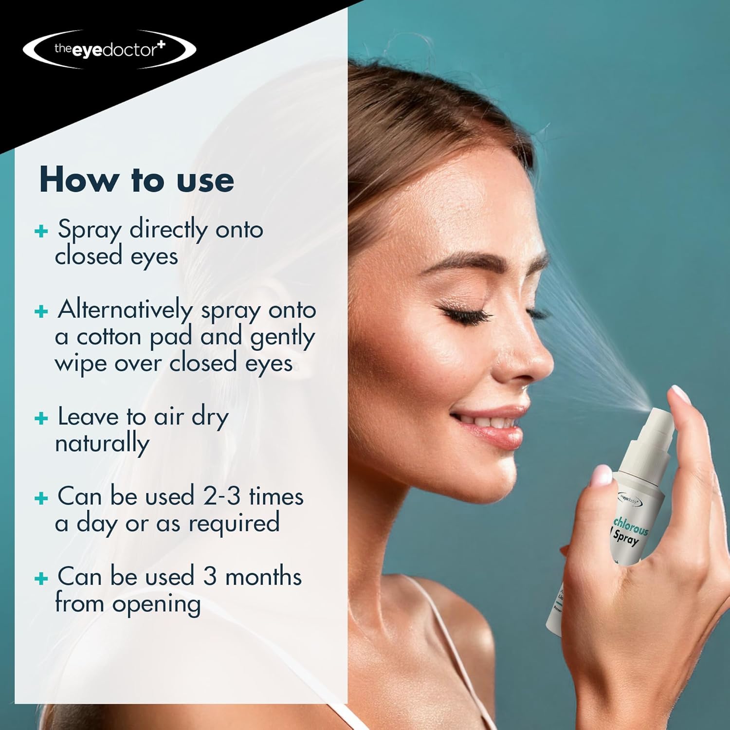 The Eye Doctor Hypochlorous Eyelid Cleansing Spray - Hypoallergenic With Antibacterial Properties For Use With Dry Eye, Blepharitis & MGD - Preservative & Alcohol Free, Contact Lens Friendly, 100ml : Amazon.co.uk: Health & Personal Care