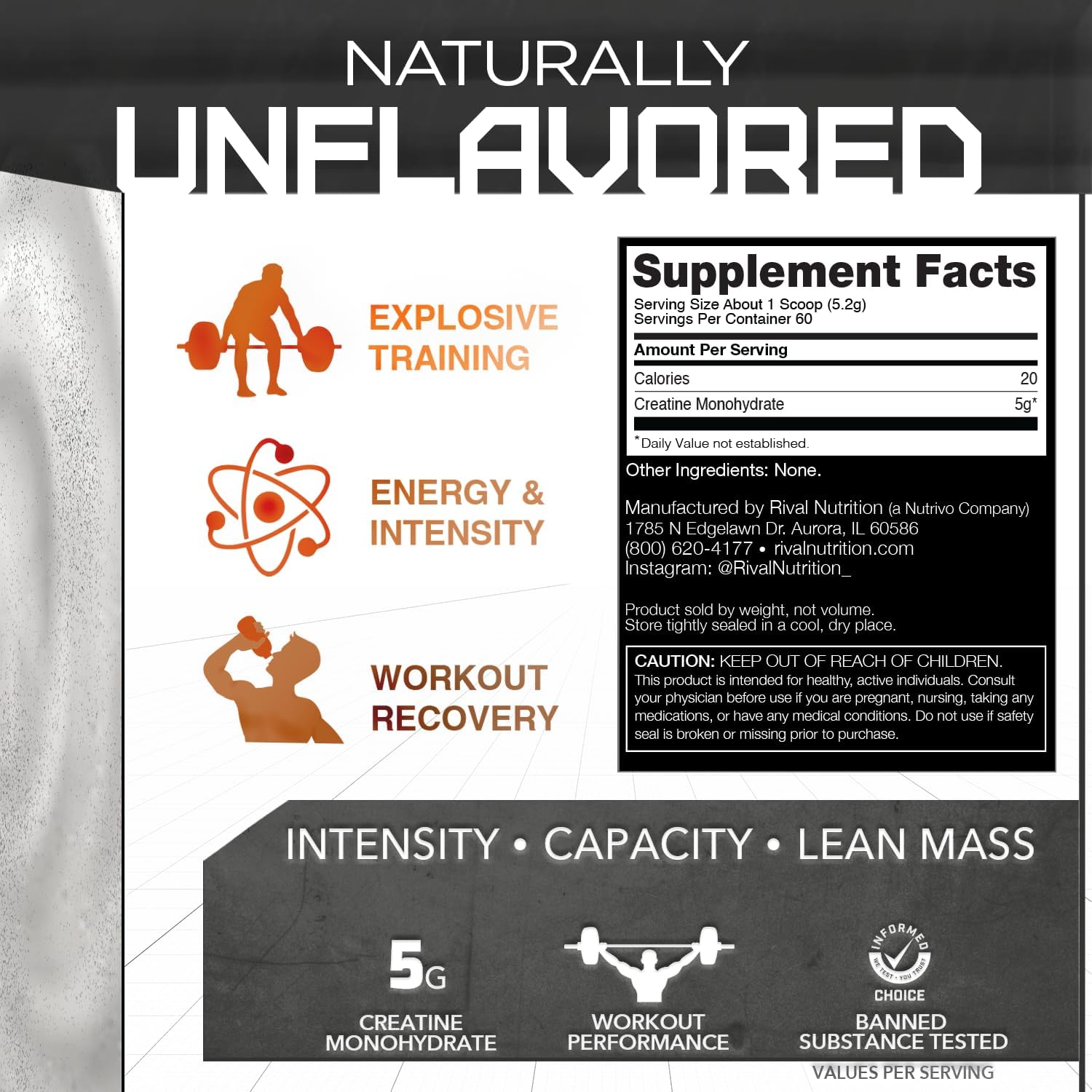 Rival Nutrition Micronized Creatine : Health & Household