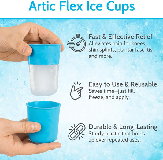 Arctic Flex Ice Cups & Roller - Portable Face Icing Tool, Silicone Massager For Skin Care, Reduces Puffiness & Enhances Beauty
