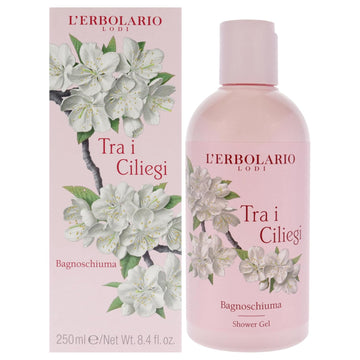 L'Erbolario Shower Gel – Firming And Protecting Floral Body Wash - Cherry Blossom Body Soap For Radiant And Toned Skin - Tra I Ciliegi - 8.4 Oz