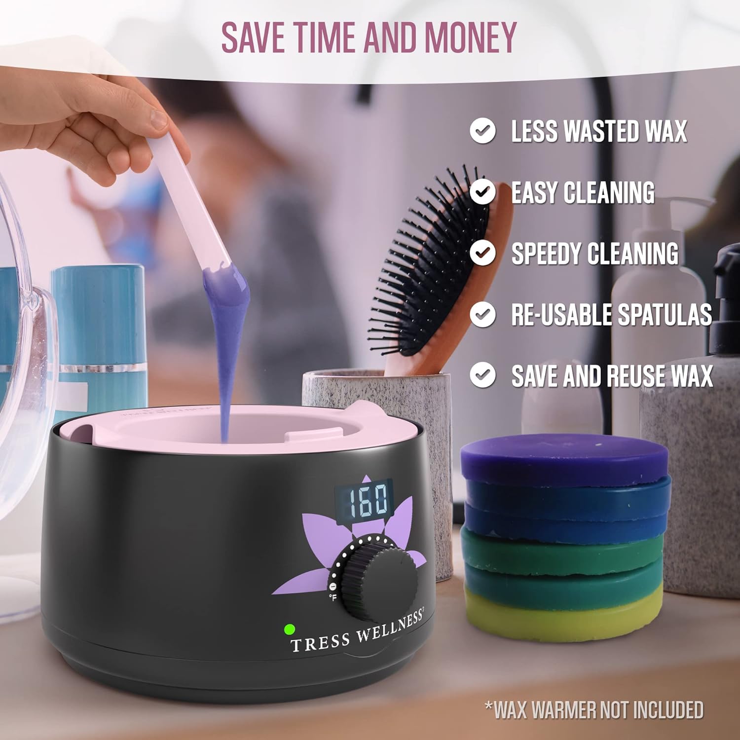 Tress Wellness Wax Warmer Silicone Liner - Easy to Clean Silicone Wax Warmer Bowls with 2x Silicone Spatulas Compatible with 16oz Electric Waxing Kit : Beauty & Personal Care