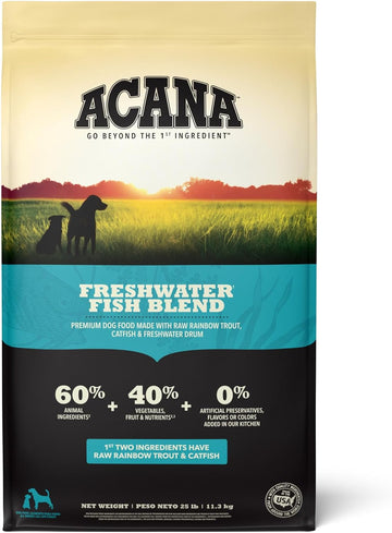 Acana Grain Free Dry Dog Food, Freshwater Fish Dog Food Recipe, 25Lb