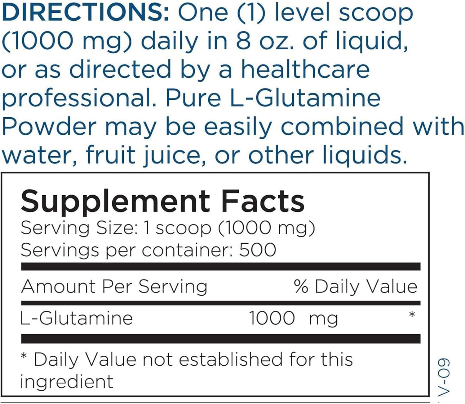 Metabolic Maintenance L-Glutamine Powder - 1000Mg Pure Amino Acid Supplement, Easy Drink Add-In - Support For Gut + Intestinal Health, Immune Function, Exercise + Muscle Recovery (500G / 500 Servings) : Health & Household