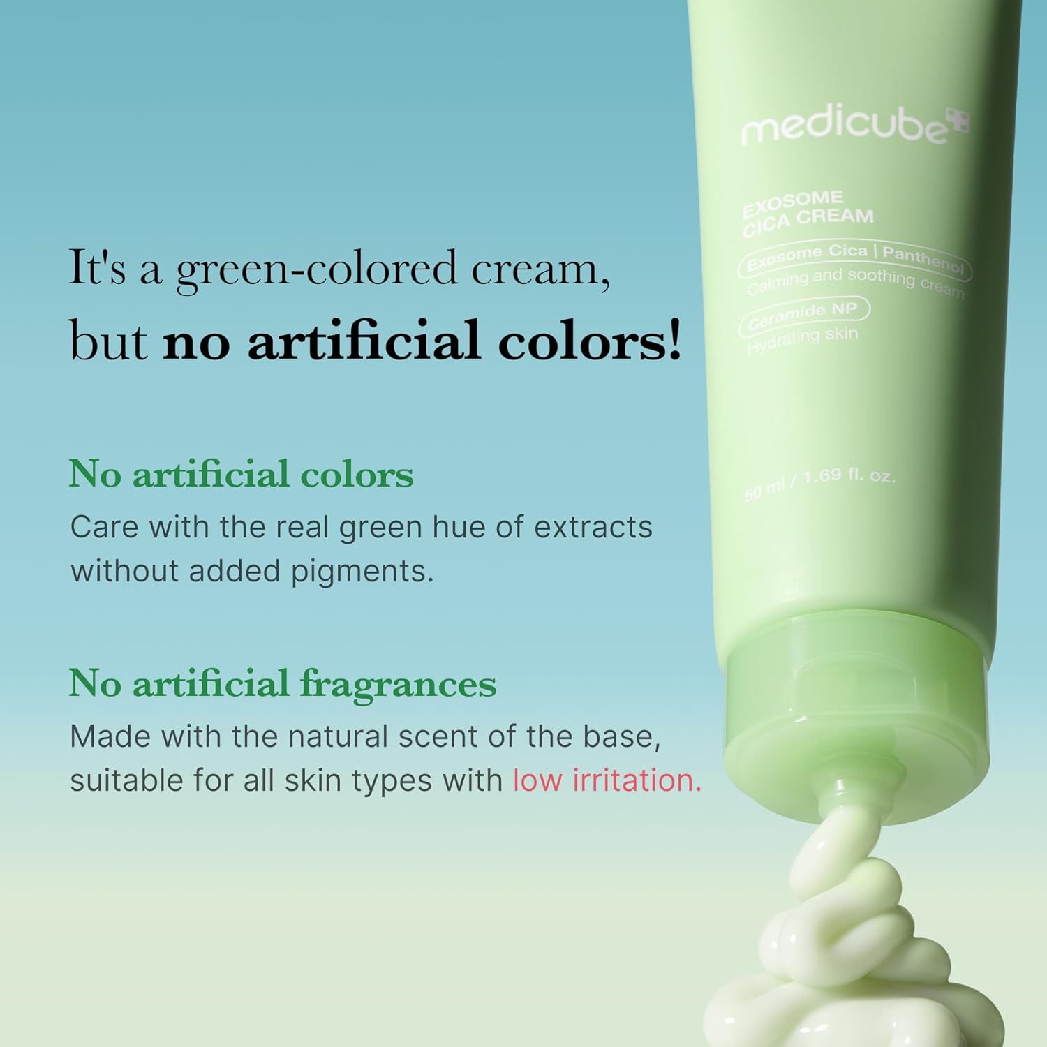 Medicube Exosome Cica Tea Tree Cream For Sensitive Skin With Centella Asiatica Help Reduce Redness And Breakouts. | Low-Irritating, Moisturizing Daily Texture Care | Korean Skincare | 1.7 Fl Oz : Beauty & Personal Care