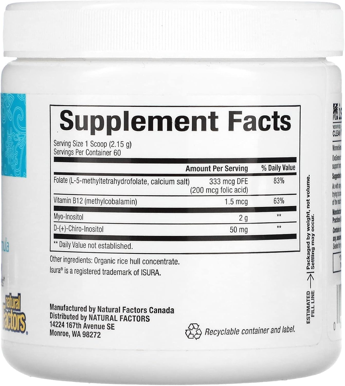 Natural Factors Womensense, OvaSense, 4.5 (129 g)