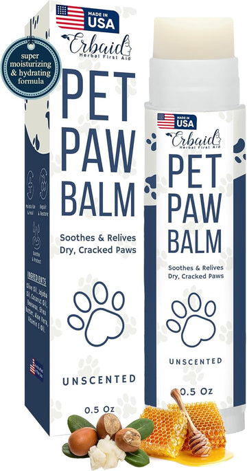 Dog Paw Pad Balm – Natural Pet Paw Balm Stick For Dry, Itchy, Cracked Irritated Skin – Paw Protector Moisturizes & Soothes Paws, Nose, Elbows – Lick Safe Itchy Skin Relief For Dogs, Cats, Made In Usa