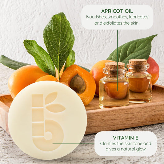 Bambaw | Shaving Bar For Women | 80G | Apricot Oil & Vitamin E Natural Soap Bar | Vegan Shave Soap For All Skin Types | Apricot Shaving Block