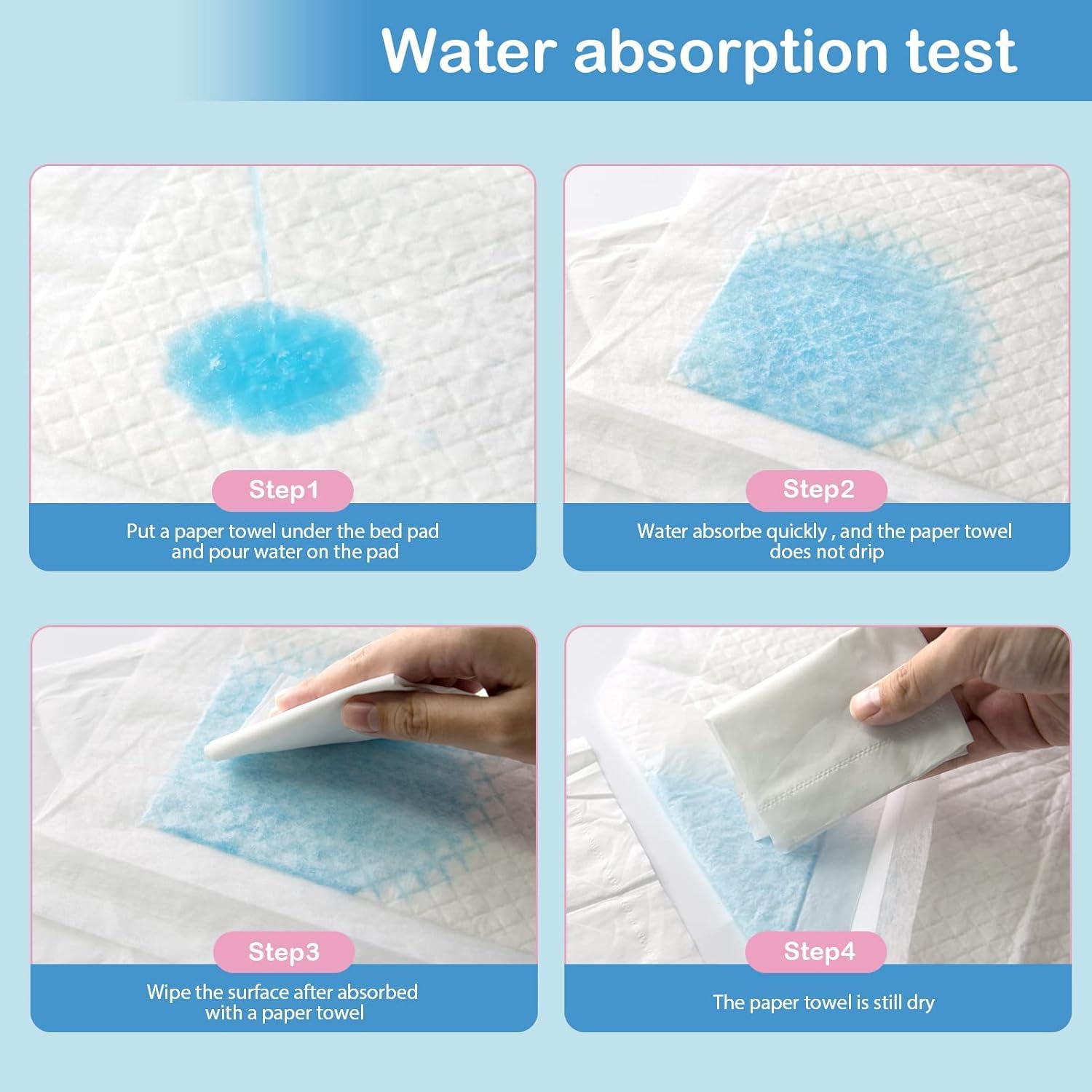 100 Count Disposable Changing Pads For Baby 17" X 24"Portable Changing Diaper Liners For Mess Free Travel, Leakproof Incontinence Bed Pads,Waterproof Table Protector Mat, Toddler Pee Pads