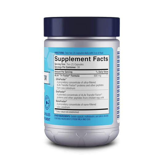 4Life Transfer Factor Tri-Factor Formula - Immune System Support With Extracts Of Cow Colostrum And Chicken Egg Yolk - 60 Capsules
