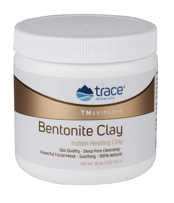 Trace Minerals | TMSkinCare Bentonite Clay | Indian Clay | Provides Minerals for All Types of Skins | 16.0 Ounce