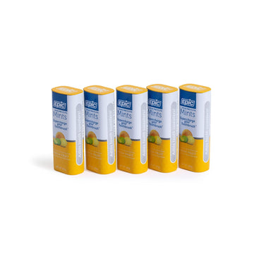 Epic Xylitol Mints - Sugar Free & Aspartame Free Mints Sweetened W/Xylitol For Dry Mouth & Gum Health (Fresh Fruit, 55-Piece Tin, 5 Tins)