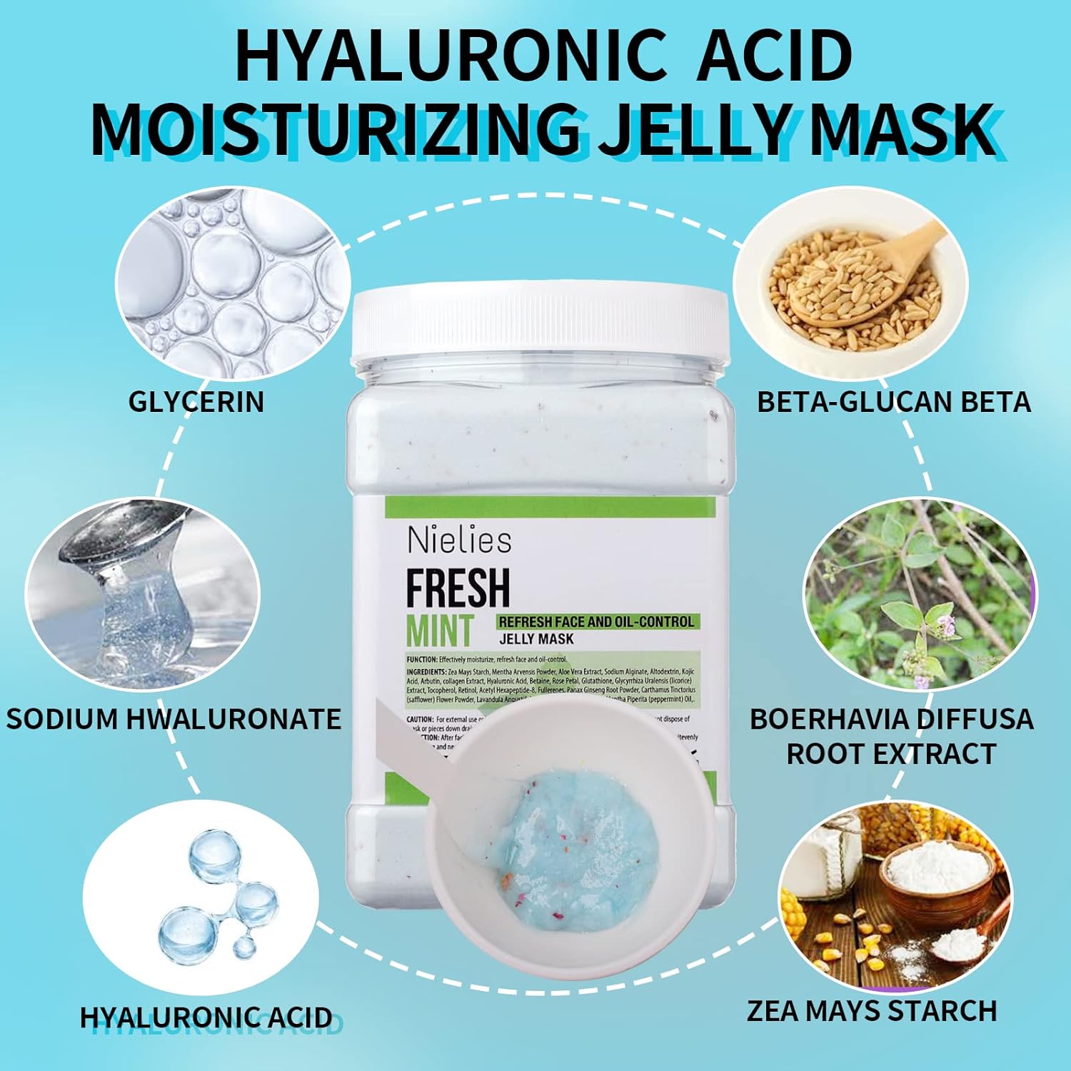 Jelly Mask For Facials, Facial Skin Care- Peel-Off Jelly Mask Set, Face Mask For Instant Hydration, Vegan Peel Off Face Mask, For Moisturizing, Smoothing (Fresh Mint) : Beauty & Personal Care