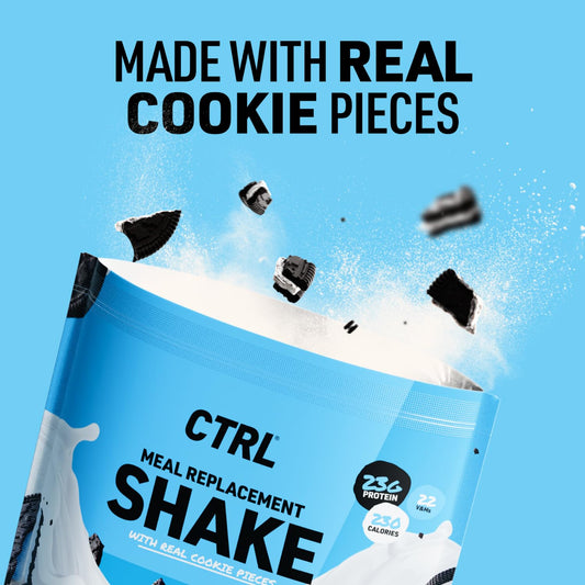 Ctrl Meal Replacement Shake With Real Cookie Pieces – Cookies N' Cream - 15 Servings Packed With Essential Nutrients, Including 23G Of Protein, 8 Grams Of Fiber, 22 Vitamins & Minerals & Only 1G Sugar