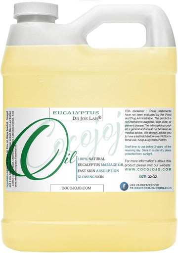 32 Oz Pure Eucalyptus Essential Oil With Pure Jojoba, Grape Seed, Emu, Argan Oil And With A Very Rich Selection Of Plants Extract