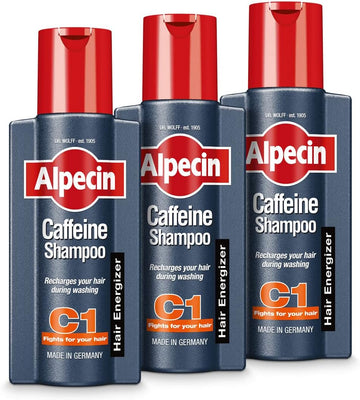 Alpecin Caffeine Shampoo C1 250 Ml (Pack Of 3) | Against Thinning Hair | For Stronger And Thicker Hair | Natural Hair Growth For Men | Hair Care Made In Germany