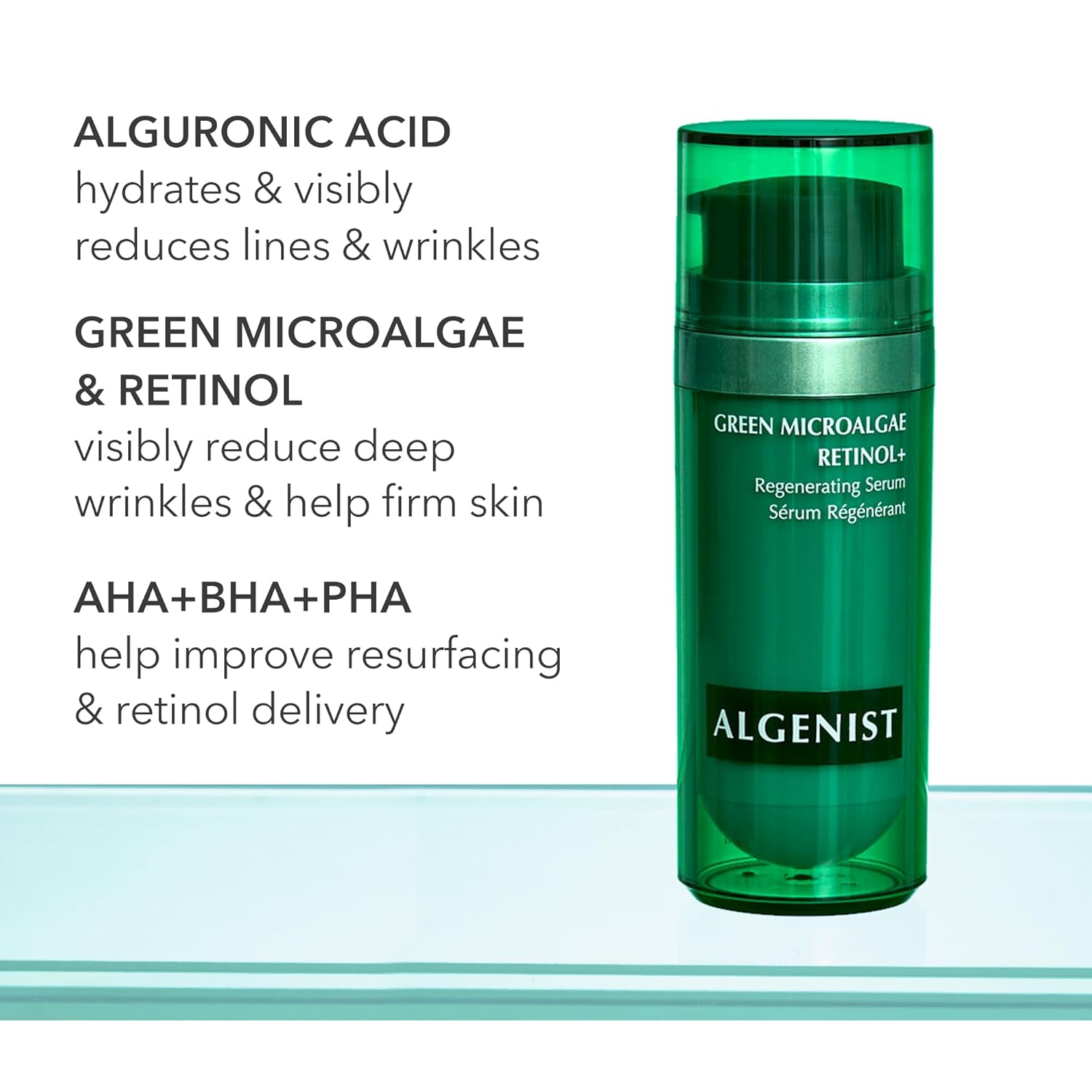 Algenist Green Microalgae Retinol+ Regenerating Serum - Anti Aging Serum With Plant Based, Time-Release Retinol - Evens Texture + Visibly Reduces Deep Lines & Wrinkles With Minimal Irritation (1 Oz) : Beauty & Personal Care