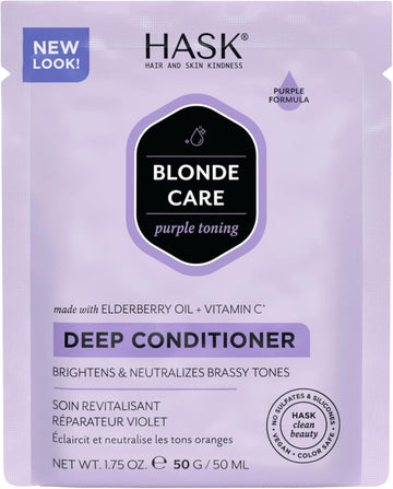 Hask Blonde Care Deep Conditioner Treatment For All Hair Types, Colour Safe, Gluten Free, Sulfate Free, Paraben Free - 1 50Ml Packette